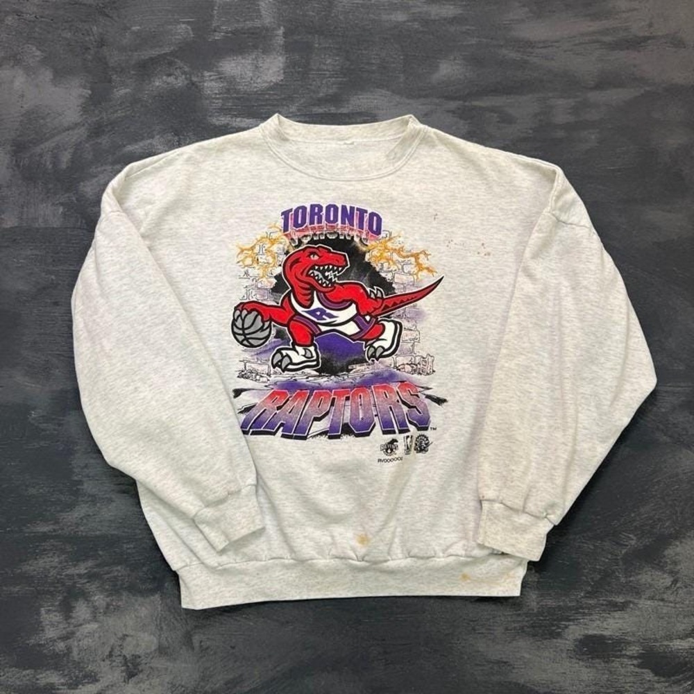 Vintage Toronto Raptors Sweatshirt Mens XL Gray 1990s NBA